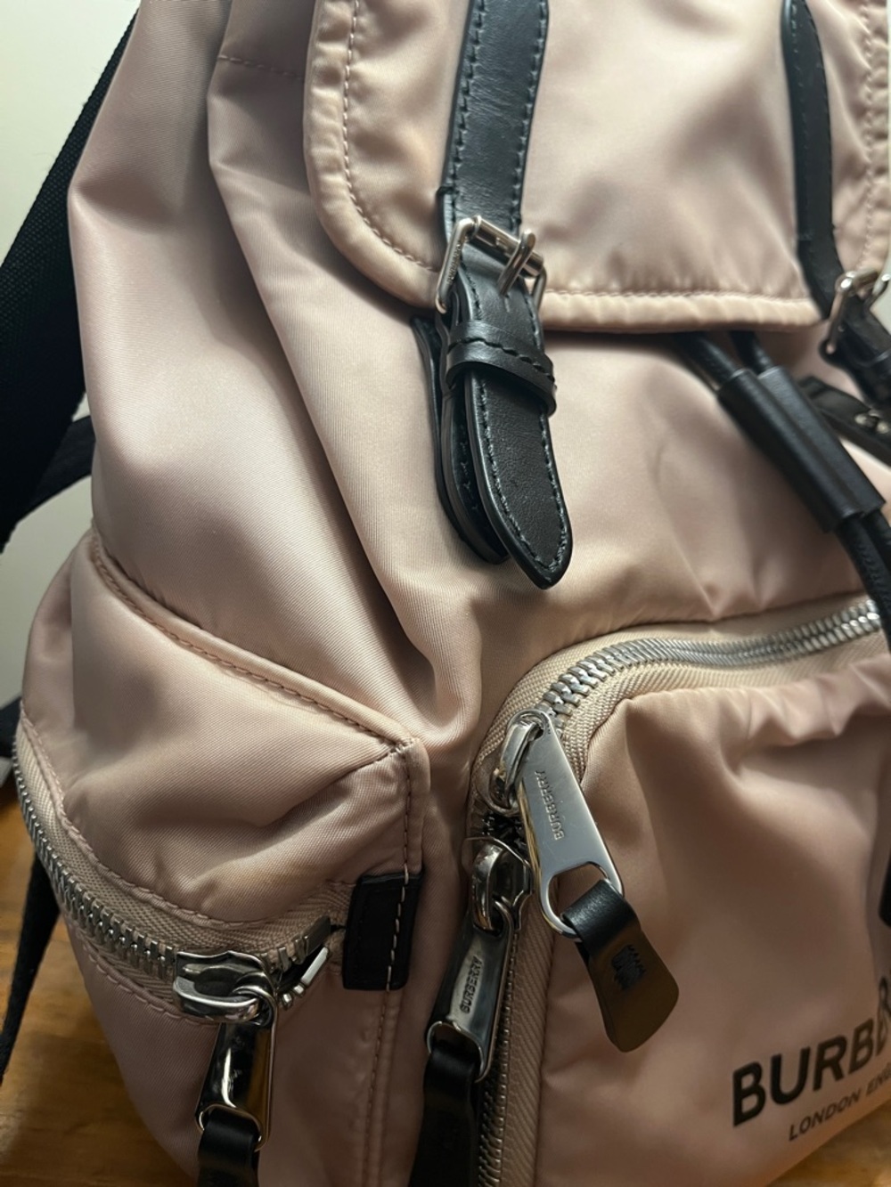 Burberry Blush Nylon Backpack with Black Trim - Picture 5 of 7
